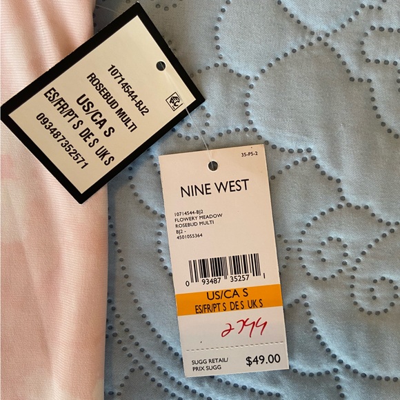 NWT Nine West Sleeveless Pink White Blouse - Picture 6 of 6